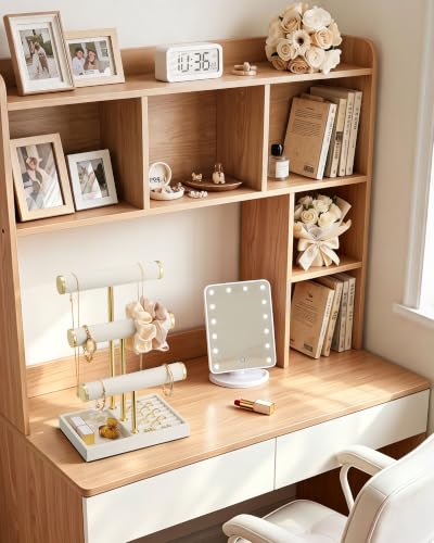 Beige 3-Tier Necklace Holder Organizer - PU Jewelry Display Stand