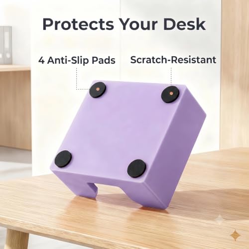 Purple 3D Printed Sticky Note Holder for 3x3 Notes Desk Organizer