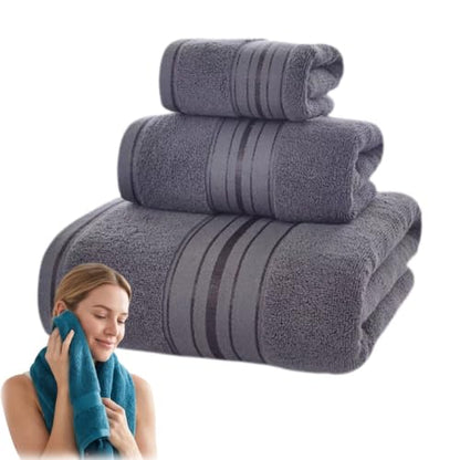 Black Luxury Bath Towels 3 Pack - Ultra Soft, Skin-Friendly, Low-Lint Set