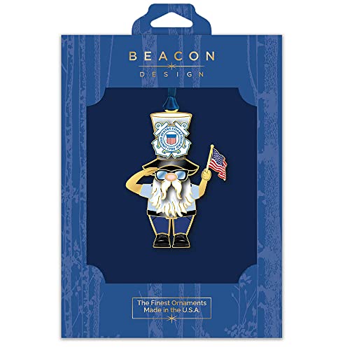 U.S. Coast Guard Gnome Christmas Ornament - Brass Patriotic Holiday Decor, 3 Oz, Handmade in USA