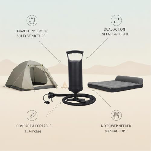Manual Hand Air Pump for Inflatables - Inflatable Bed, Mattress, Pool Floats
