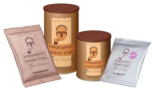 KURUKAHVECI MEHMET EFENDI Turkish Coffee, Arabica Beans, Roasted Ground,Rich Aroma, Fresh, Medium to Heavy-bodied, Original Taste Since 1871 (17.6 OZ / 500 Gr)