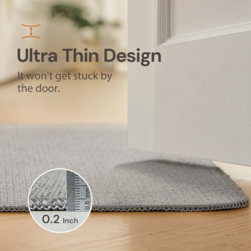 Sunfly Ultra Thin Non Slip Bathroom Rugs Sets 2 Piece Light Grey 17x27 Inches Variation of Light Grey / 2 Pieces