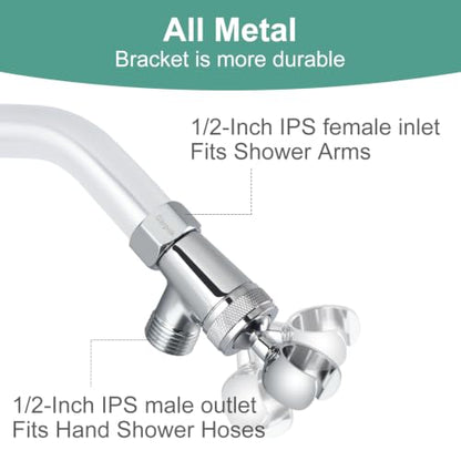 Filtered Handheld Shower Head with 2 Filters, High Pressure, Metal Holder - Premium Chrome / 2.5 GPM