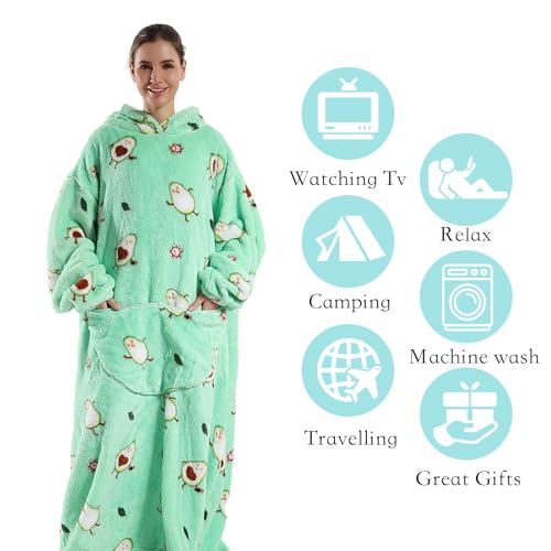 Avocado Wearable Blanket Hoodie for Adults - Oversized Soft Warm Blanket Sweatshirt