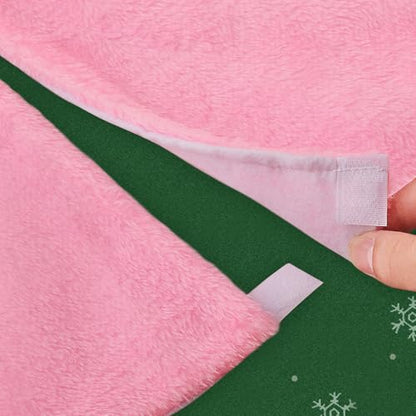 Pink Faux Fur Christmas Tree Skirt - Festive Holiday Decor, 47 Inch