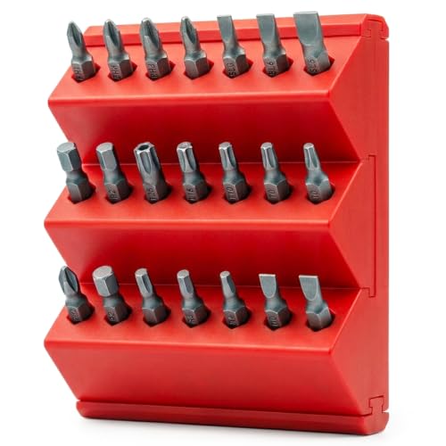 Red 1/4" Hex Bit Organizer - Modular Interlocking Drill Bit Holder