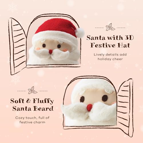 Santa Claus Christmas Pillow - Red Santa Shaped Plush Cushion, 16x13.5 Inches