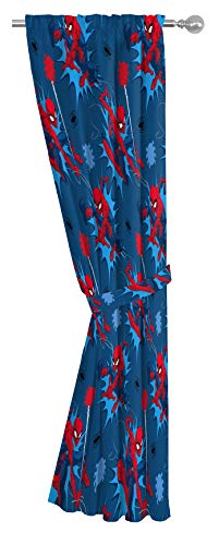 Kids Spiderman Curtain Set - 84x84 Inches, Pack of 6, Blue Kids Room Decor