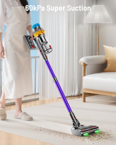 Purple Cordless Vacuum Cleaner 650W 60KPA 70 Min Runtime Self-Standing Stick