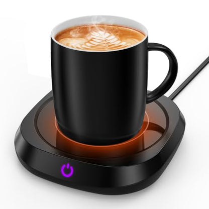 Electric Mug Warmer Set with Ceramic Mug, Touch Control & 3 Temperature Levels