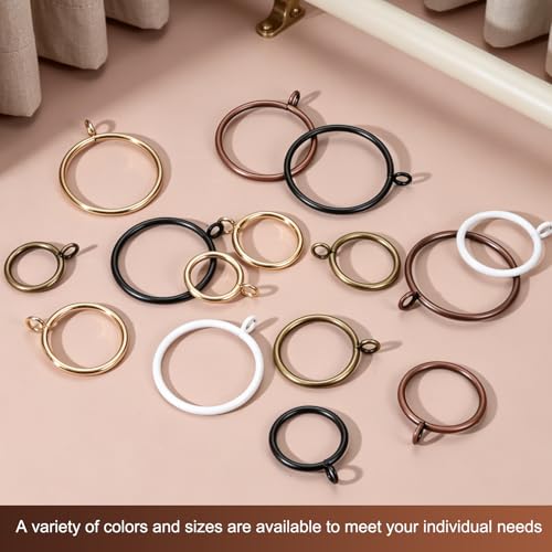 Cyan Metal Curtain Rings with Eyelet - 2 Inch Interior Diameter, Pack of 50