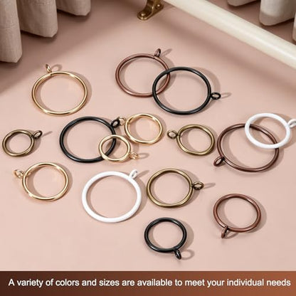 Cyan Metal Curtain Rings with Eyelet - 2 Inch Interior Diameter, Pack of 50