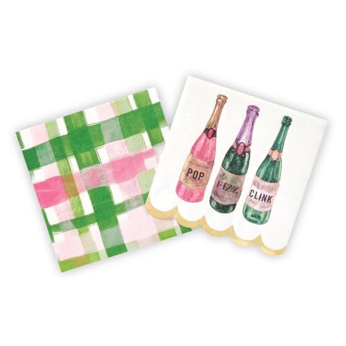 Pop Fizz Clink Cocktail Napkins 20-Count 3-Ply 5 x 5 Inches - Festive Party Supplies