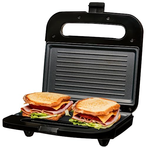 OVENTE 3 in 1 Electric Sandwich Maker, Panini Press Grill and Waffle Iron Set with Removable Non-Stick Plates, Perfect for Cooking Grilled Cheese, Tuna Melts, Burgers, Steaks and Snacks, Black GPI302B