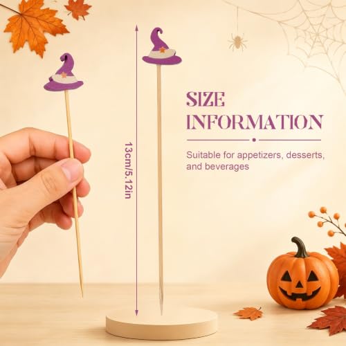 Halloween Purple Hat Cocktail Picks 200pcs - Party Food Decor