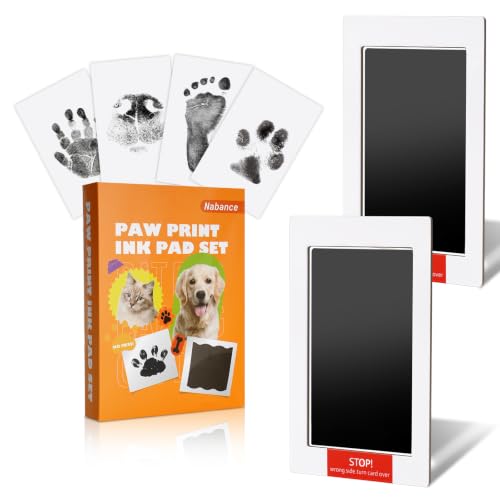 Pet Paw Print Kit Black Medium 2 Pack - Inkless, Mess-Free Keepsake for Dogs, Cats & Babies
