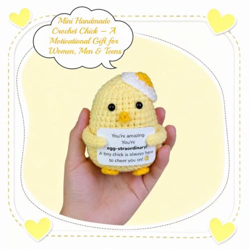 Cheer You On! Handmade Crochet Emotional Chick Gift - Motivational Decor
