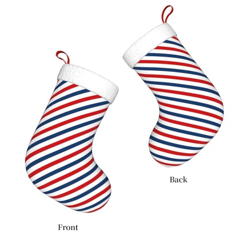Christmas Stocking Hanging Decoration - Striped Holiday Socks 17.7 Inch - Color 16