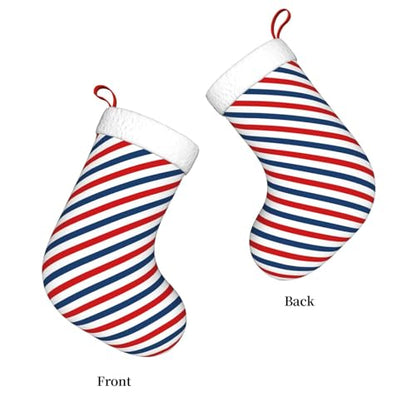 Christmas Stocking Hanging Decoration - Striped Holiday Socks 17.7 Inch - Color 16