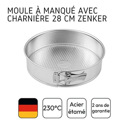 Zenker Tin Plated Steel Springform Pan, 11-Inch, Metallic