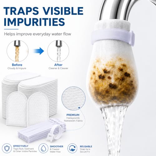 300 Pack Faucet Filter Bags - Mesh Water Filter Sleeves for Kitchen & Bathroom