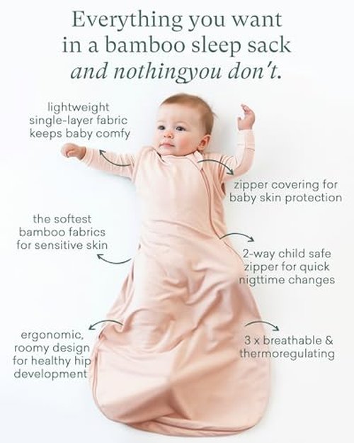 PurComfy Supersoft Sleep Sack 0.5 TOG, Premium Bamboo Viscose Baby Sleeping Bag, Lightweight Sleep Sack 0-3 Months (Whale)