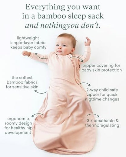 PurComfy Supersoft Sleep Sack 0.5 TOG, Premium Bamboo Viscose Baby Sleeping Bag, Lightweight Sleep Sack 0-3 Months (Whale)