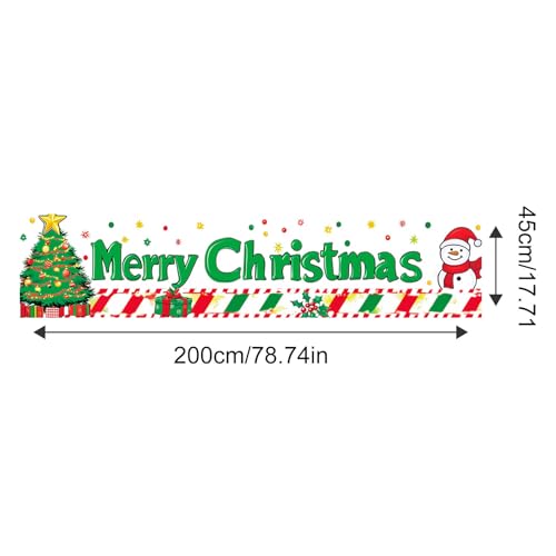 Christmas Door Banner Snowman Decor 78.7 x 17.7 Inch - Merry Christmas Banner with Snowman & Gifts - Holiday Indoor & Outdoor Decoration - Variation: Christmas Decor Banner #02