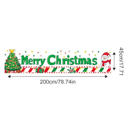 Christmas Door Banner Snowman Decor 78.7 x 17.7 Inch - Merry Christmas Banner with Snowman & Gifts - Holiday Indoor & Outdoor Decoration - Variation: Christmas Decor Banner #02