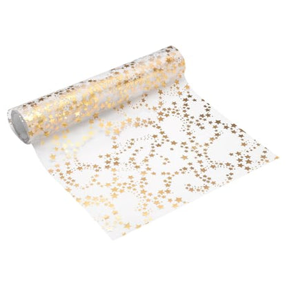 Gold Tone Table Runner Roll 11x30ft Sequin Foil Metallic Mesh - Gold Variation
