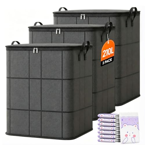 210L XXL Moving Storage Bin - Foldable Closet Organizer with Reinforced Handles - Variation of THIS listing 3