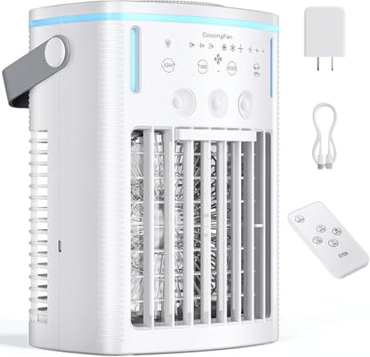 Portable Evaporative Air Cooler with 3 Speeds 3 Modes 1200ML Water Tank Remote
