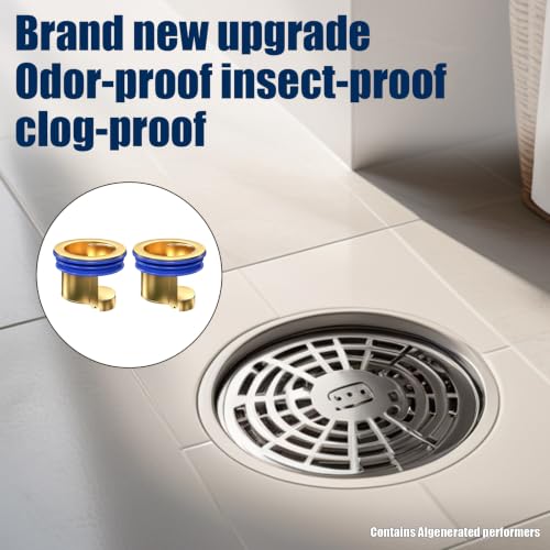 Brass Floor Drain Backflow Preventer Odor Stopper, 1.28-2.08 Inch Fit