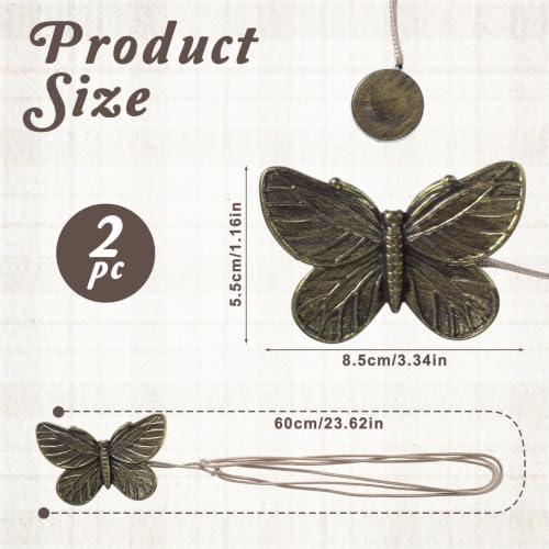 Magnetic Curtain Tiebacks with Bee Design, Vintage Copper Finish - 2 Pack
