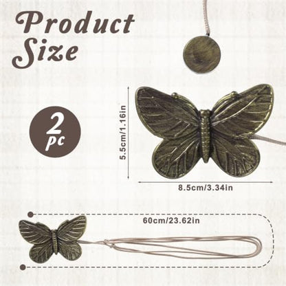 Magnetic Curtain Tiebacks with Bee Design, Vintage Copper Finish - 2 Pack