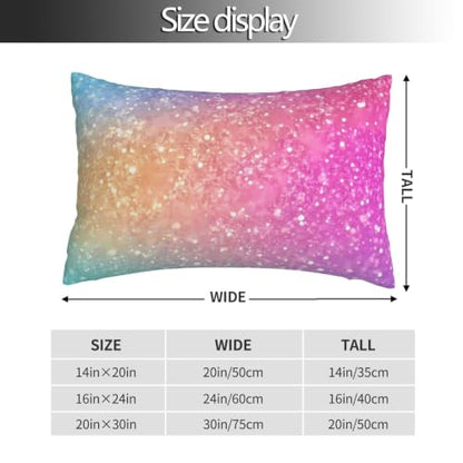 Fun Rainbow Pink Pillow Protectors 14x20inch - Decorative Soft Fleece Cover