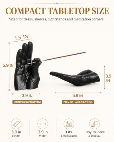 Palm-Shaped Incense Holder Burner for Sticks - Artistic Hand Sculpture Decor