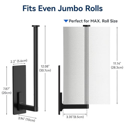 Magnetic Paper Towel Holder for Fridge, Toolbox & Grill - Matte Black