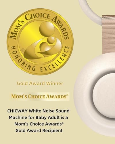 CHICWAY Portable Sound Machine with AI Cry Detection and White Noise - Putty Gray