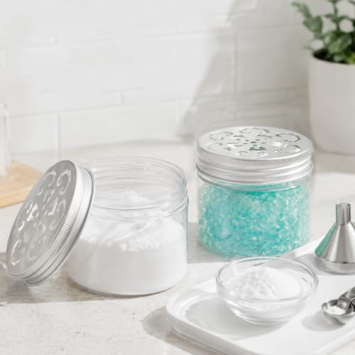 6 Pack 150ml Clear Refillable Storage Jars with Aluminum Lids for Aromatherapy & DIY Projects