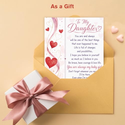 Birthday Card for Daughter - From Mom and Dad, C Style Variation