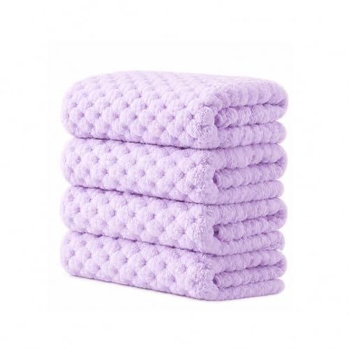 Purple Bath Towel Set of 4 - Ultra Soft 35 x 66 Inches, Hotel Quality