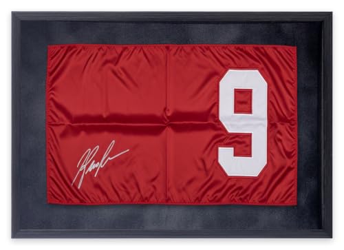 Golf Flag Display Frame 18x24 Shadow Box with Distressed Black Wood and Dark Grey Suede Back – Fits 14x20 Flags