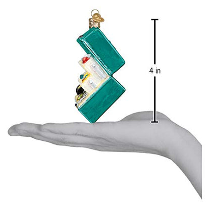 Christmas Tackle Box Ornament - Handcrafted Glass Fisherman Holiday Decoration