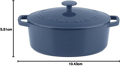 Cuisinart Enameled Cast Iron Oval Casserole - Provencial Blue, 5.5-Quart Capacity