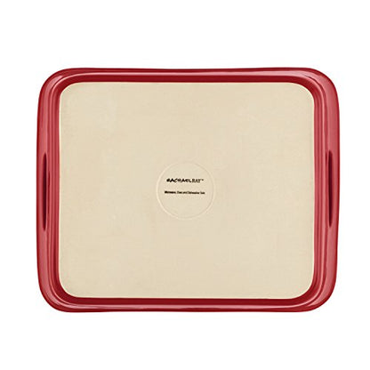 Rachael Ray Solid Glaze Ceramics Bakeware / Lasagna Pan / Baker, Rectangle - 9 Inch x 12 Inch, Red