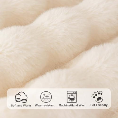 Faux Fur Couch Cover - White / 1PC / 27.6x59.1 Inches / Seat Cover