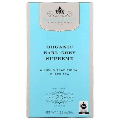 Harney & Sons Premium Tea, Organic Earl Grey Supreme Black Tea, Individually Wrapped Tea Bags, 20/box