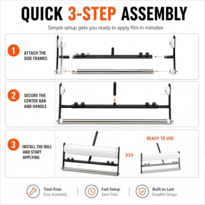 Adjustable Carpet Protection Film Applicator 24-36 Inch Rollers for Floors